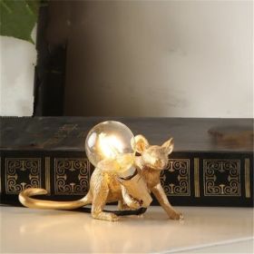 Nordic Creative Resin Mini Animal Mouse Light (Option: Golden-Prone position-UK)